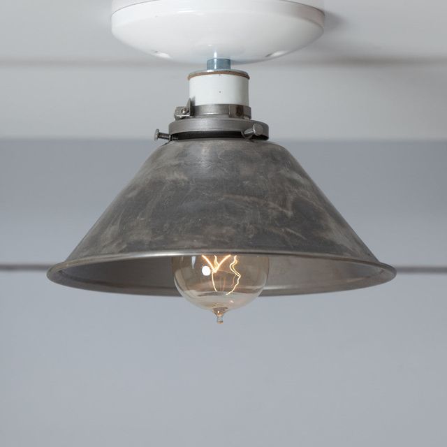 Steel Metal Shade Light - Semi Flush Mount Lamp