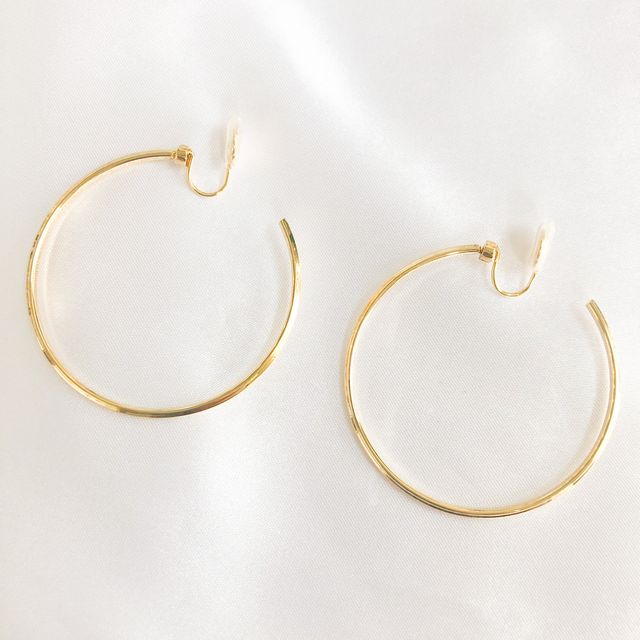 Gold Nicole Clip-on Hoops