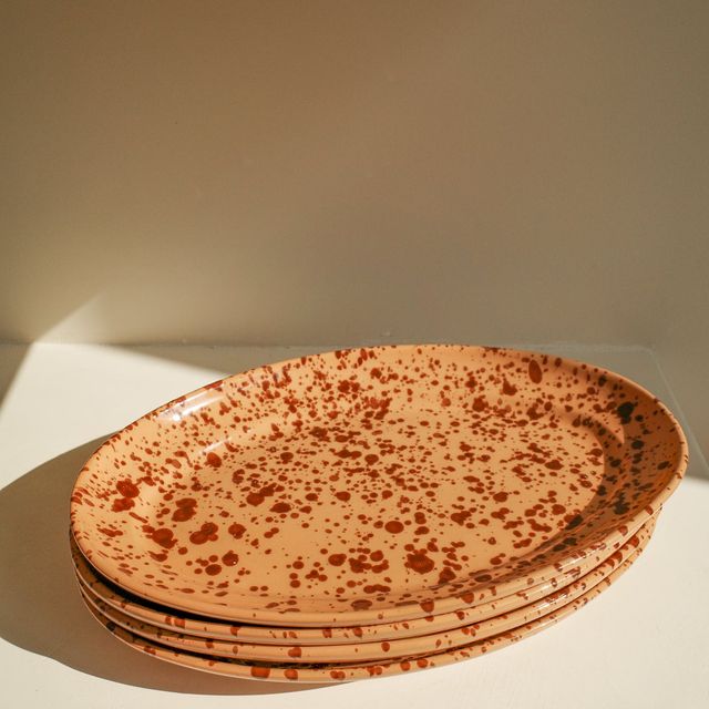 Large Splatter Oval Plate by Fasanoceramiche