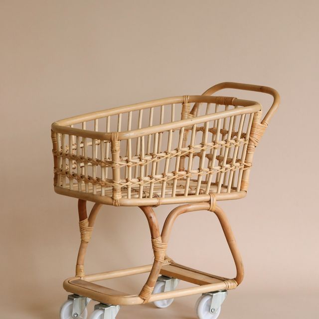 Rattan Grocery Shopping Cart