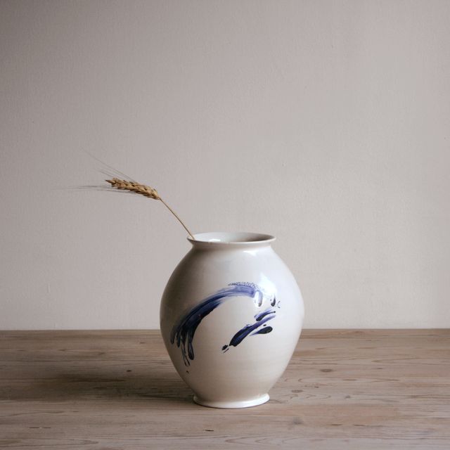 Cobalt & White Vase No. 5 - Flowers