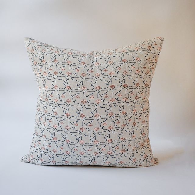 Saba - Hand Block-printed Linen Pillowcase
