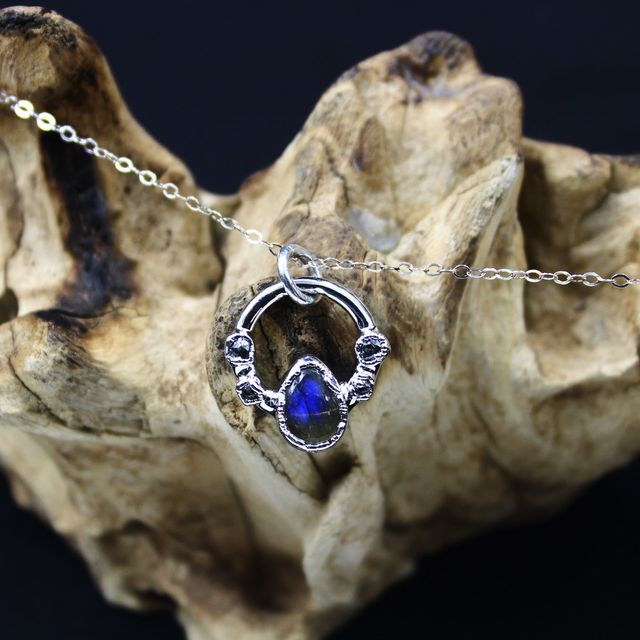 HORIZON - Labradorite & Diamond Necklace In Fine Silver