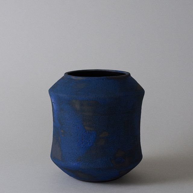 Elle Series Vase in Brushed Cobalt