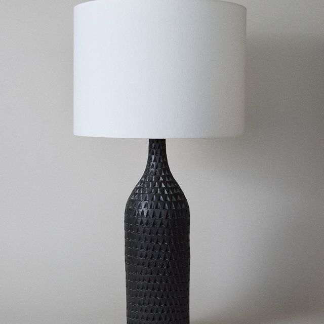 Extra Large Bottle Lamp in Carved Iron