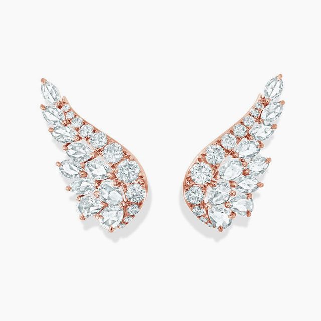 Angel Wing Diamond Crawler Earrings
