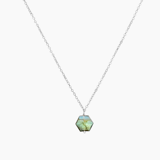 Hexed Necklace - Labradorite (Silver)