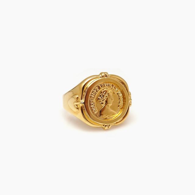 Queen Eliza Coin Signet Ring
