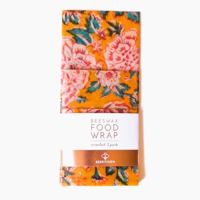 3 Pack - Beeswax Food Wraps Orange Floral