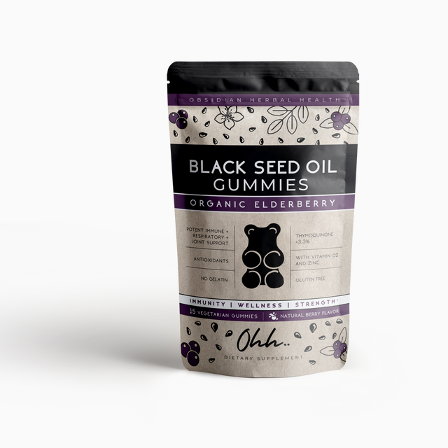 Organic Black Seed Oil and Elderberry Gummies on the Go