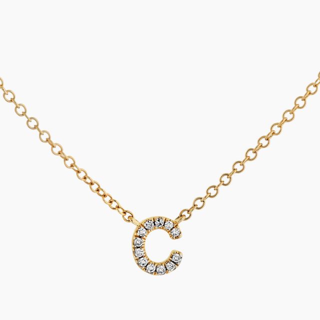 14K Gold and Diamond Initial necklace