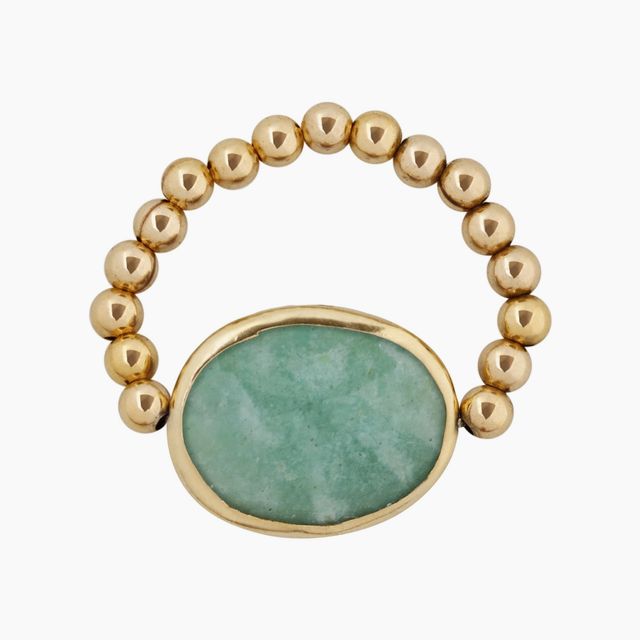 Gold Filled Beaded Amazonite Ring
