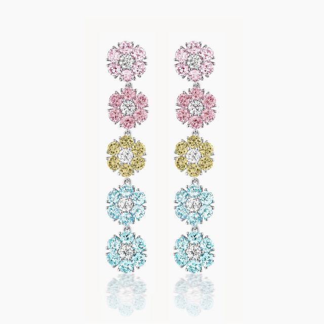 Posey Bouquet Pastel Sapphire & Diamond Earrings