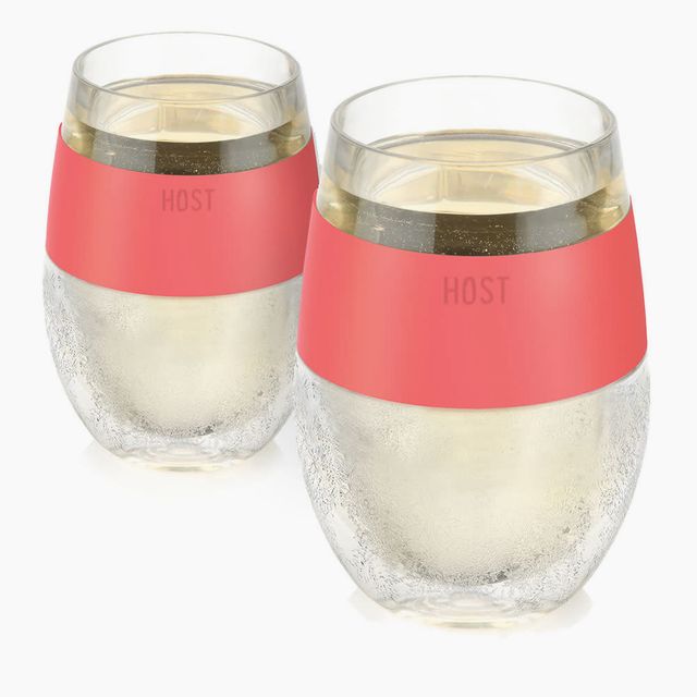 Wine FREEZE Cooling Cup in Coral, Set of 2