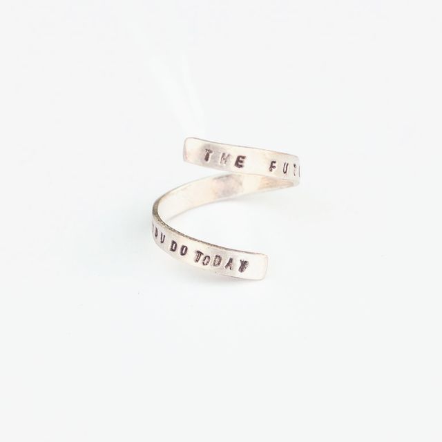 "The future depends on what you do today." - Mahatma Gandhi wrap ring
