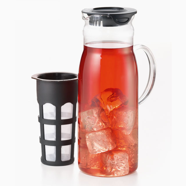 Iced Tea Glass Pot with Strainer