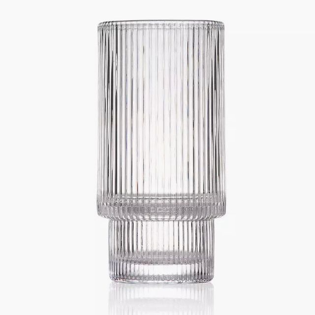 Ribbed Crystal Glass - Tall