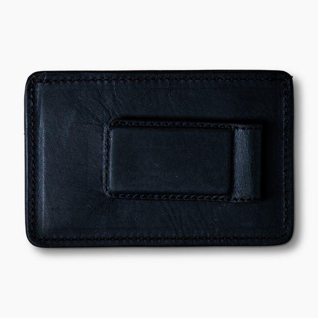 Leather Money Clip Wallet with Card Case