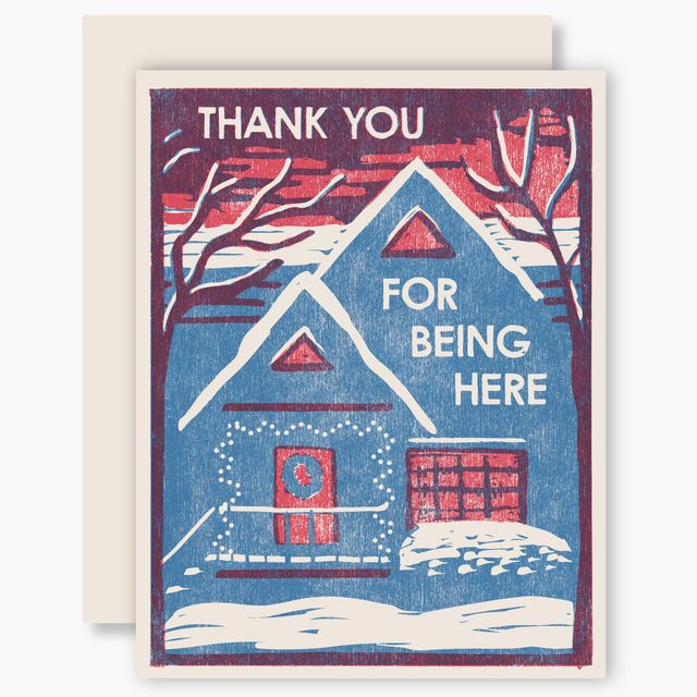 Thank You For Being Here Letterpress Card