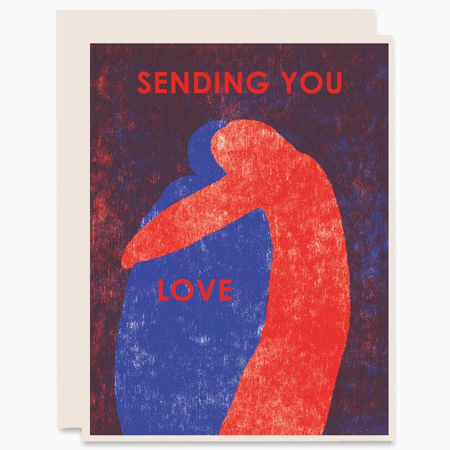 Sending You Love (Hug) Letterpress Card