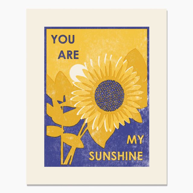 You Are My Sunshine Letterpress Art Print