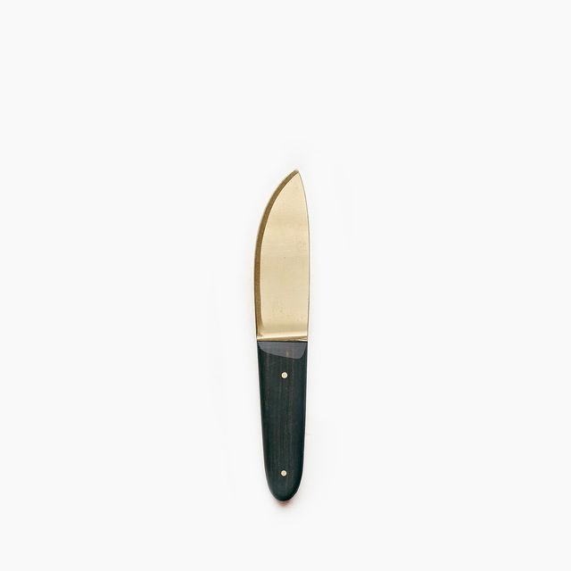 Large Brass and Walnut Cheese Knife