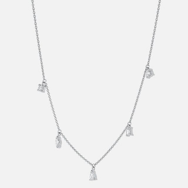 Multi Shape 5 Diamond Necklace
