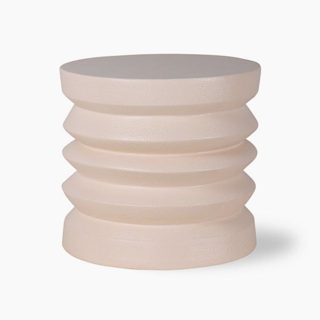 Stoneware side table - cream