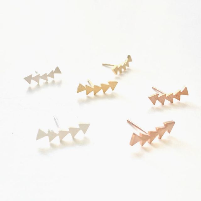 Triangle Ear Climbers | Stainless Steel | 18k Gold Plating
