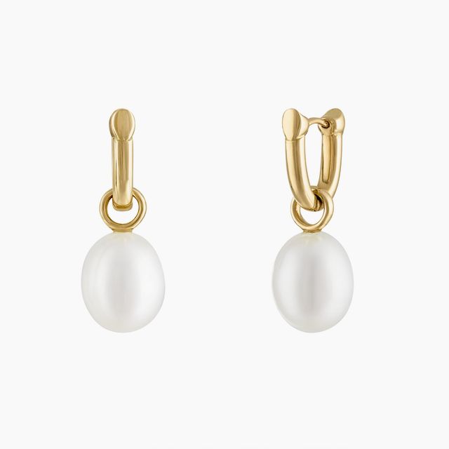 White Freshwater Pearl Drops—Pair