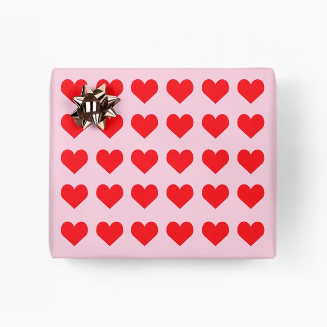 Red & Pink Heart Gift Wrap
