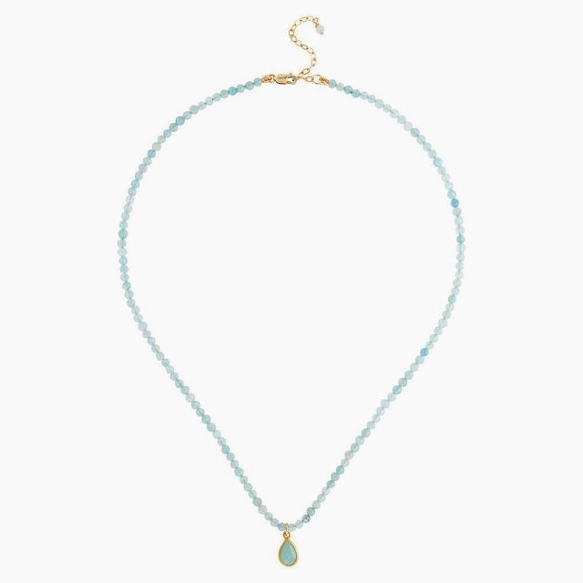 MARCH Birthstone:  Aquamarine Women’s Delicate 16” Faceted Necklace