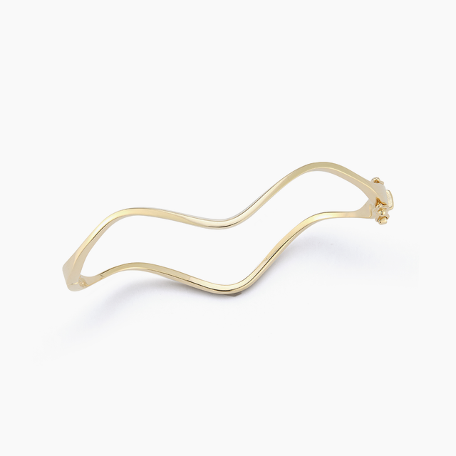 14kt Gold Single Wave Bracelet