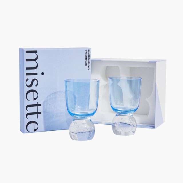 Bubble Glass Tumblers in Candy Blue (Set of 2)