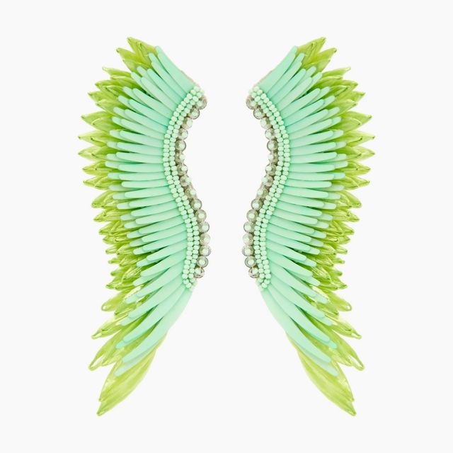 Raffia Madeline Earrings Aqua Green