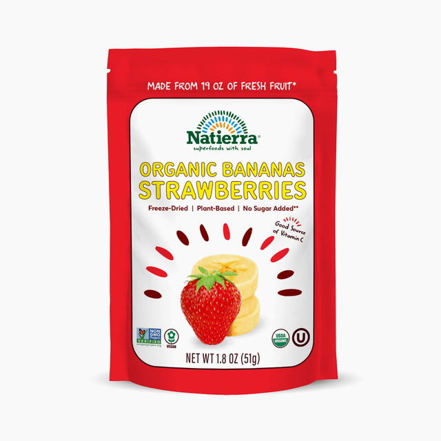 Organic Freeze-Dried Bananas and Strawberries Bag