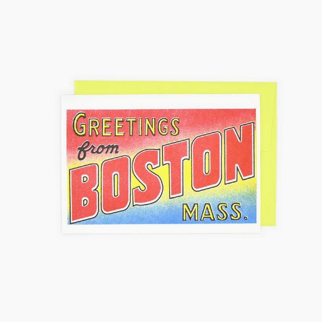 Greetings from: Boston, Massachusetts Risograph Card