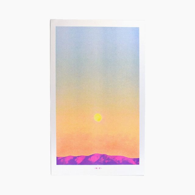 Sandia Moonrise - Risograph Art Print