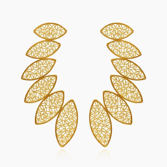 Angelina Gold Large Earrings Filigree