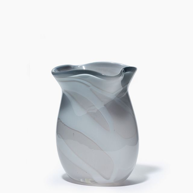 Grey Swirl Wavy Vase