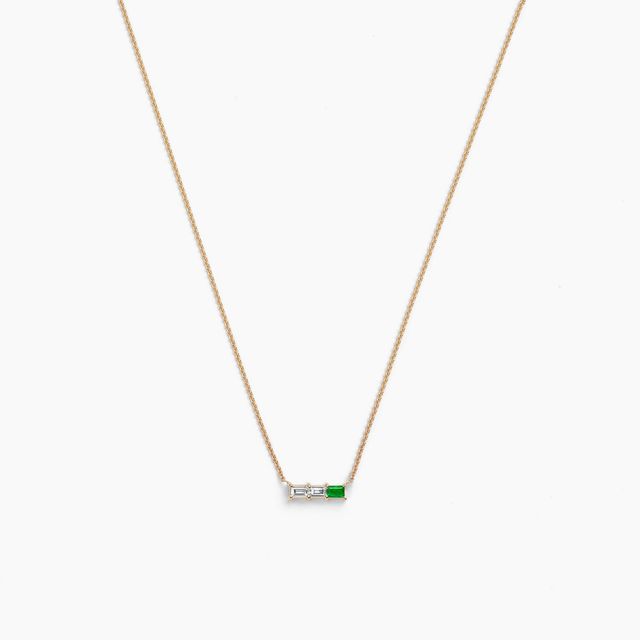 Rhea Necklace | White Diamond & Emerald
