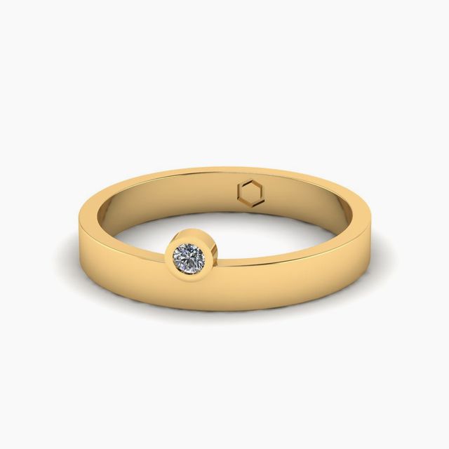 Cyclical Thin Ring with 1 Lab Grown Diamond