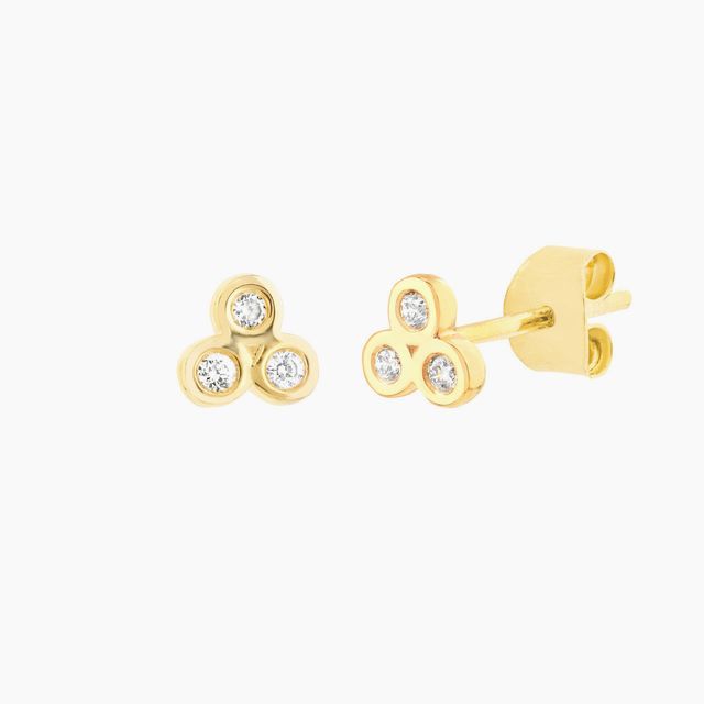Mini Triple Diamond Earrings