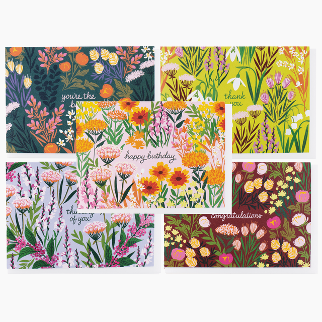 Assorted Botanical Greetings Note Card Set