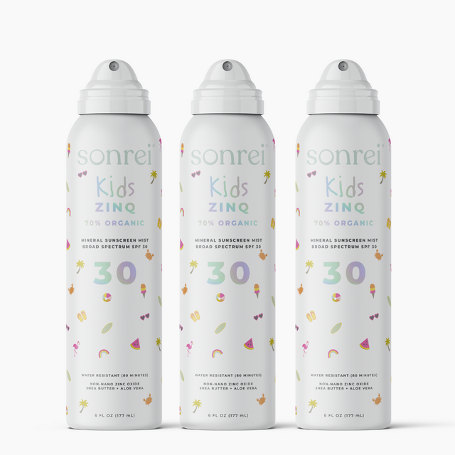 Kids Zinq Organic SPF 30 Mineral Mist Sunscreen 3-Pack Bundle