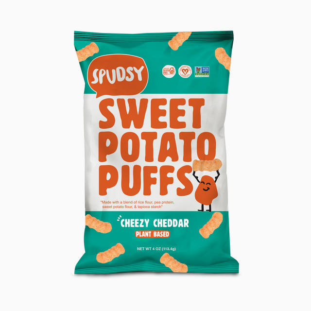 Vegan Cheezy Cheddar Sweet Potato Puffs