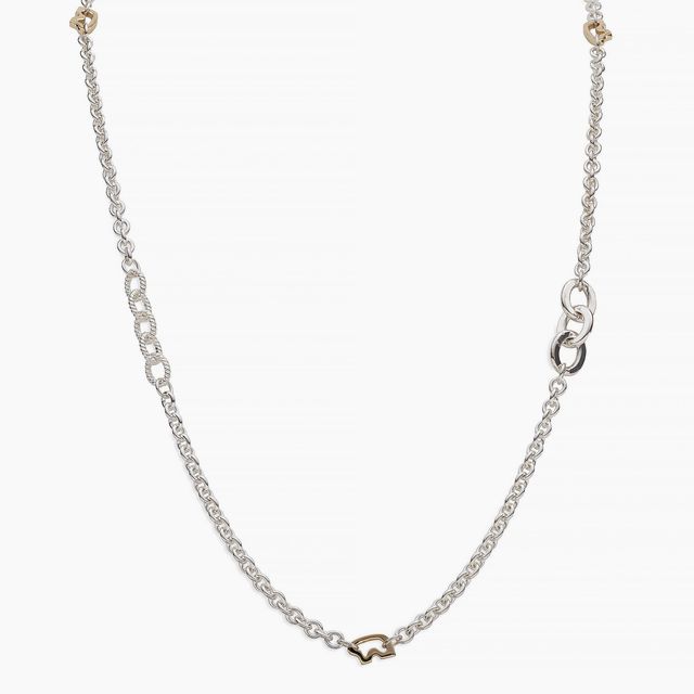Two Tone Mixed Chain Necklace