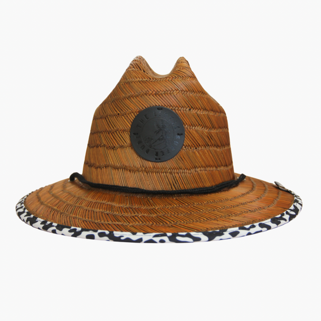Black And White Speckled Straw Hat