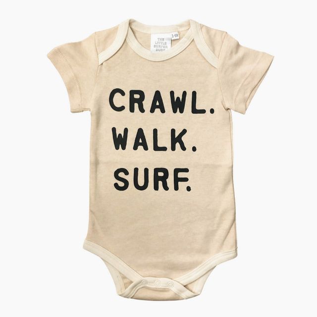 Crawl Walk Surf Cream Organic Cotton Onesie