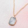 Aquamarine Drop Necklace in 14k Gold